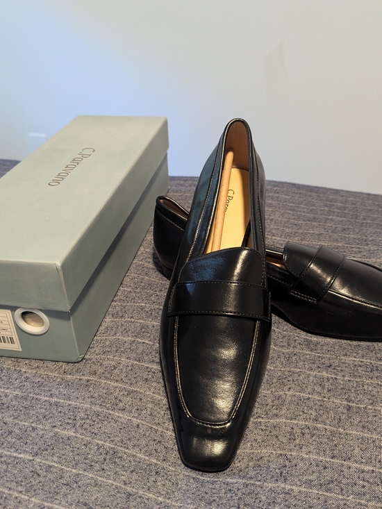 C.Paravano Shoes - C. Paravano Black Leather Women's Penny Loafers